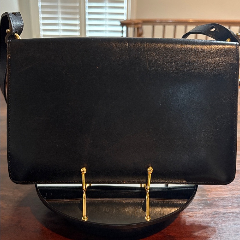 DIOR Vintage Black Leather Flap Crossbody Bag - Picture 3 of 17